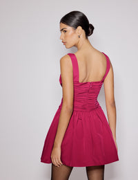 Pink Ruched Sleeveless Renee Mini Dress