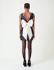 Black Satin Bow Detail Cameron Mini Dress