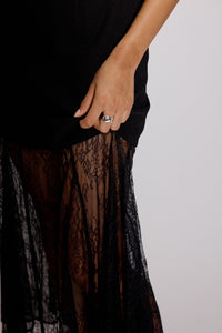 Black Vanessa Lace Skirt Midi Dress