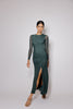 Green Mesh Long Sleeve Tammy Midi Dress