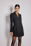 Black Tie Waist Blazer Mini Dress