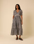 Black Gingham Harlow Midi Dress