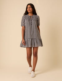 Black Gingham Phoebe Mini Dress