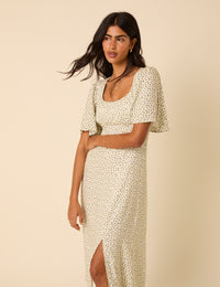 Cream Ditsy Floral Dee Dee Midi Dress