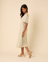 Cream Ditsy Floral Dee Dee Midi Dress