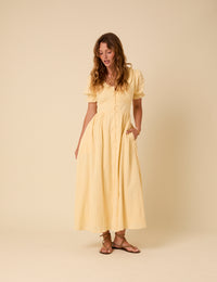 Butter Yellow Flossie Midi Dress