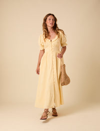 Butter Yellow Flossie Midi Dress