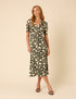 Black Floral Alexa Midi Dress