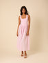 Baby Pink Drop Waist Cora Midi Dress