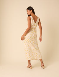 Cream Ditsy Floral Helena Midi Dress