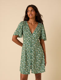 Green Ditsy Floral Andie Mini Dress