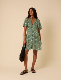 Green Ditsy Floral Andie Mini Dress