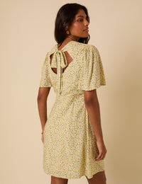 Butter Yellow Ditsy Floral Andie Mini Dress
