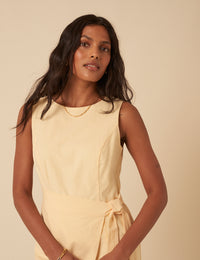 Butter Yellow Tie Waist Lottie Mini Dress