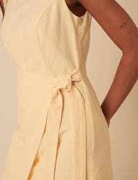 Butter Yellow Tie Waist Lottie Mini Dress