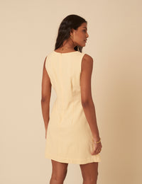 Butter Yellow Tie Waist Lottie Mini Dress