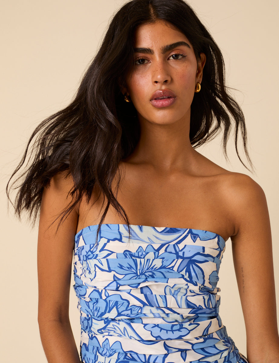abstract floral bandeau felicity midi dress Nobody's Child's Felicity Dress Is Already a Summer Best-Seller
