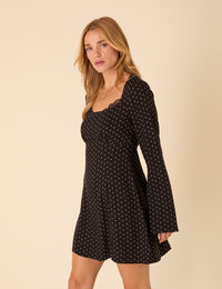 Black Polka Dot Olivia Mini Dress