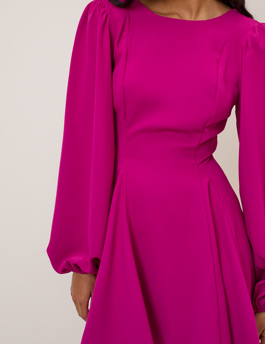 Pink Balloon Sleeve Ava Mini Dress Pink Balloon Sleeve Ava Mini Dress