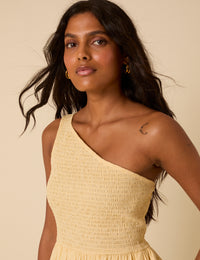 Butter Yellow Asymmetrical Georgia Midaxi Dress