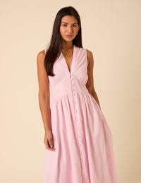 Baby Pink Sleeveless Starlight Midi Dress