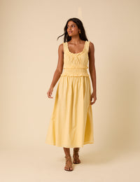 Butter Yellow Sleeveless Ariel Midi Dress