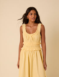 Butter Yellow Sleeveless Ariel Midi Dress