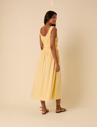 Butter Yellow Sleeveless Ariel Midi Dress