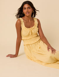 Butter Yellow Sleeveless Ariel Midi Dress