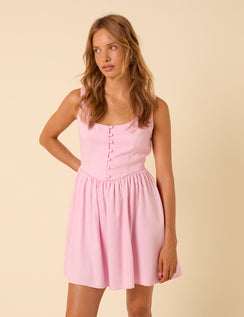 Pink Drop Waist Cora Mini Dress