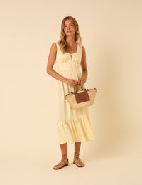 Butter Yellow Heather Midi Dress