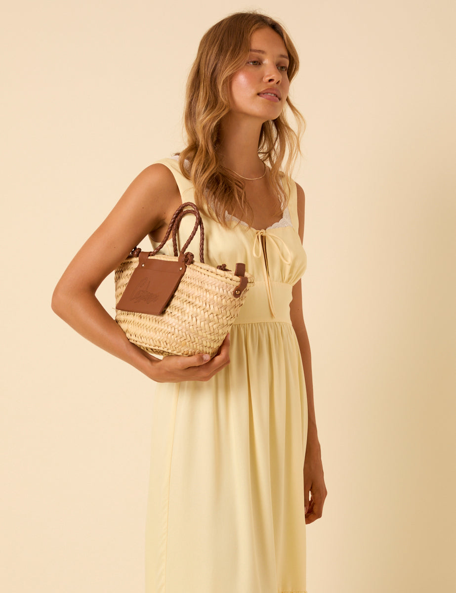 Butter Yellow Heather Midi Dress