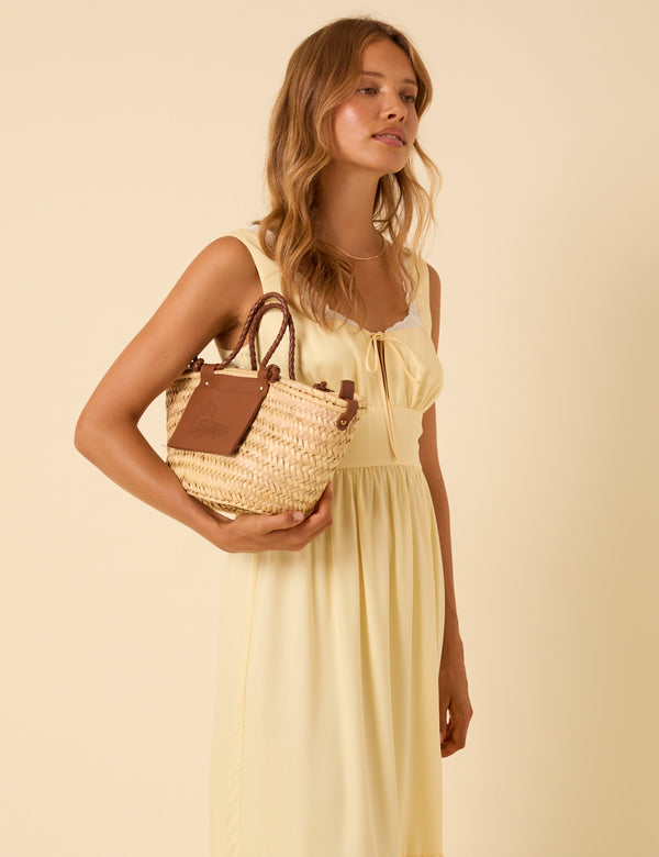 Butter Yellow Heather Midi Dress