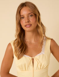 Butter Yellow Heather Midi Dress