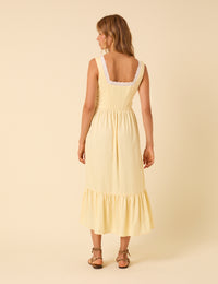 Butter Yellow Heather Midi Dress