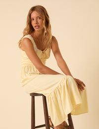 Butter Yellow Heather Midi Dress