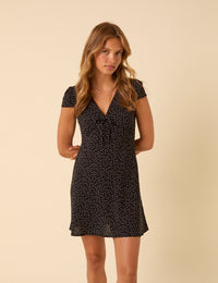 Black Polka Dot Rosa Mini Dress
