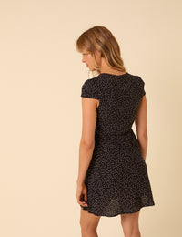 Black Polka Dot Rosa Mini Dress