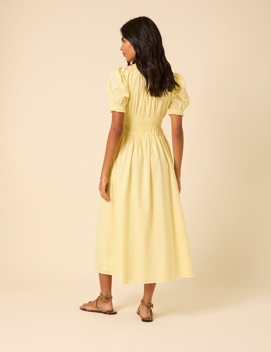 Butter Yellow Tula Midi Dress