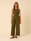 Khaki Green Tailored Peri Jumpsuit