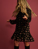Black Floral High Neck Denise Mini Dress