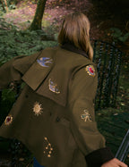 Khaki Celestial Embroidered Barn Jacket