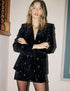 Black Celestial Embroidered Velvet Blazer