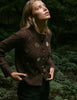 Brown Celestial Embroidered Knitted Cardigan