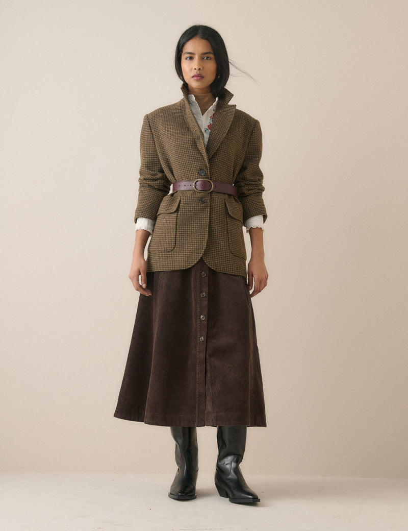 Brown Heritage Check Patch Pocket Blazer