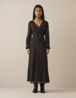 Black Floral Ruched Ines Maxi Dress