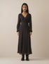 Black Floral Ruched Ines Maxi Dress