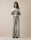 Grey Wide Leg Stepney Loose Jeans