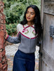 White and Grey Floral Knitted Jacket