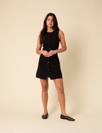 Black Knitted Mini Dress